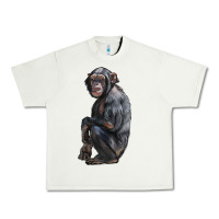 Pistachio Chimpanzee Illustrations Urban Heavy Tee - LillyAllenDesigns
