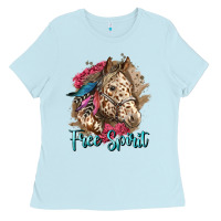 Baby Blue free spirit appaloosa horse Ladies Tee - LillyAllenDesigns