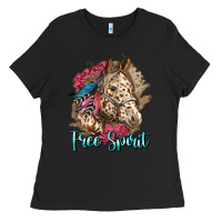 Black free spirit appaloosa horse Ladies Tee - LillyAllenDesigns