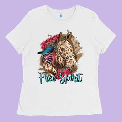 Free Spirit Appaloosa Horse Ladies Tee Designed By Lillyallendesigns