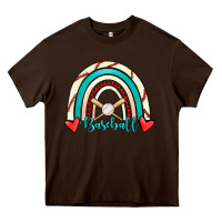 Chocolate Brown Baseball Rainbow Heavy Core Tee - RanaPortraitStore