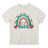 Cream Baseball Rainbow Heavy Core Tee - RanaPortraitStore
