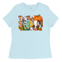 Baby Blue tis the season baseball Ladies Tee - RacoonDesign