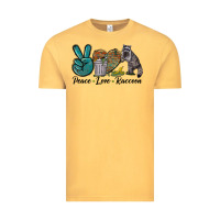 Vintage Mustard Peace love raccoon Vintage Tee - LillyAllenDesigns