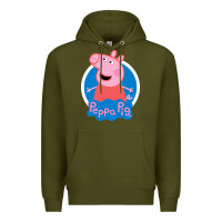 Army Green peppa pig Premium Hoodie - artisFamous