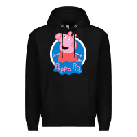 Black peppa pig Premium Hoodie - artisFamous