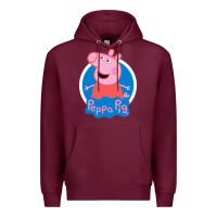 Burgundy peppa pig Premium Hoodie - artisFamous