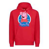 Red peppa pig Premium Hoodie - artisFamous