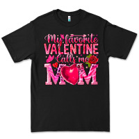 Black My Favorite Valentine Calls Me Premium Tee - CowhideDigitalArt