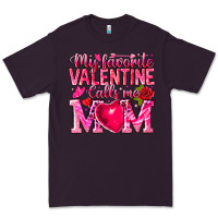 Plum My Favorite Valentine Calls Me Premium Tee - CowhideDigitalArt