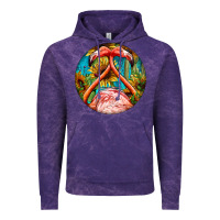 Cloud Purple flamingos with western background Vintage Hoodie - BarkalooDesign
