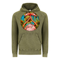 Vintage Olive flamingos with western background Vintage Hoodie - BarkalooDesign