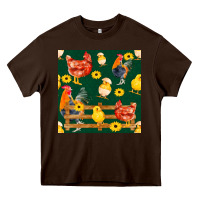 Chocolate Brown farm life seamless pattern Heavy Core Tee - FaDigitalArtStudio