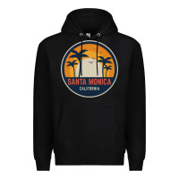 Black santa monica california Premium Hoodie - artisFamous