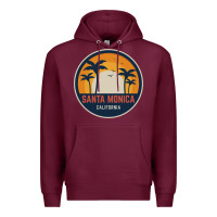Burgundy santa monica california Premium Hoodie - artisFamous