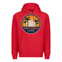 Red santa monica california Premium Hoodie - artisFamous