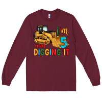 Burgundy i'm 5 and digging it Long Sleeve Tee - Artiststas