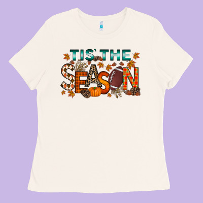 Tis The Season Football Ladies Tee Designed By Racoondesign