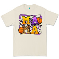 Bone Purple and gold Basketball leopard frame Mama Premium Tee - LillyAllenDesigns