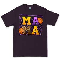 Plum Purple and gold Basketball leopard frame Mama Premium Tee - LillyAllenDesigns