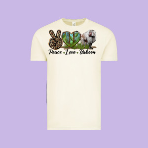 Leopard Peace Love Baboon Vintage Tee Designed By Lillyallendesigns