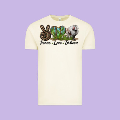 Leopard Peace Love Baboon Vintage Tee Designed By Lillyallendesigns