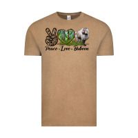 Vintage Coffee Leopard Peace Love Baboon Vintage Tee - LillyAllenDesigns