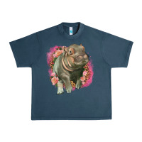 Midnight Navy leopard baby hippo Urban Heavy Tee - LillyAllenDesigns