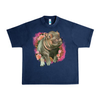 Navy leopard baby hippo Urban Heavy Tee - LillyAllenDesigns