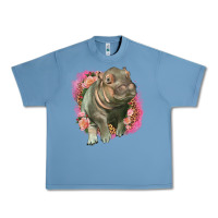 Pebble Blue leopard baby hippo Urban Heavy Tee - LillyAllenDesigns