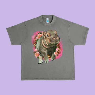 Leopard Baby Hippo Urban Heavy Tee Designed By Lillyallendesigns