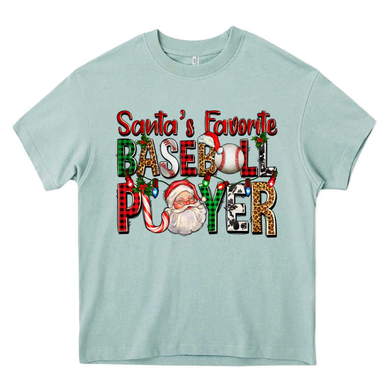 Santa's Favorite Baseball Player For Christmas Heavy Core Tee by FaDigitalArtStudio | Teevron