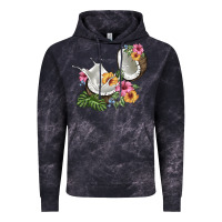 Cloud Black coconut with tropical leavers and flowers Vintage Hoodie - BarkalooDesign