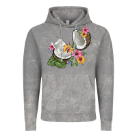 Cloud Rock coconut with tropical leavers and flowers Vintage Hoodie - BarkalooDesign