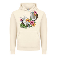 Vintage Artic coconut with tropical leavers and flowers Vintage Hoodie - BarkalooDesign