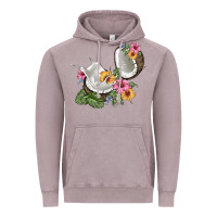 Vintage Zinc coconut with tropical leavers and flowers Vintage Hoodie - BarkalooDesign