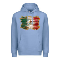 Colony Blue mexican flag with leopard Premium Hoodie - RanaPortraitStore