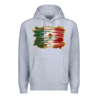 Heather Grey mexican flag with leopard Premium Hoodie - RanaPortraitStore