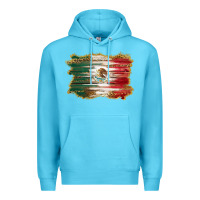 Ocean Blue mexican flag with leopard Premium Hoodie - RanaPortraitStore