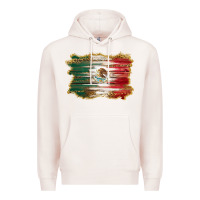 Pale Pink mexican flag with leopard Premium Hoodie - RanaPortraitStore