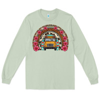 Matcha school bus leopard cowhide rainbow Long Sleeve Tee - Artiststas