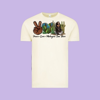 Peace Love Malayan Sun Bear Vintage Tee Designed By Lillyallendesigns