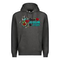 Charcoal Heather leave judgin to jesus Premium Hoodie - BarkalooDesign