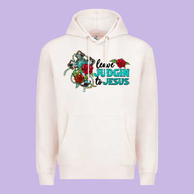 Leave Judgin To Jesus Premium Hoodie Designed By Barkaloodesign