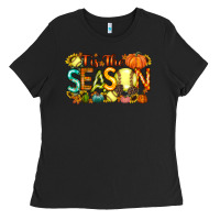 Black tis the season softball Ladies Tee - RacoonDesign