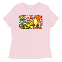 Bubblegum Pink tis the season softball Ladies Tee - RacoonDesign