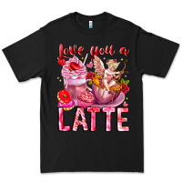 Black Love You Latte Valentine Cupid Premium Tee - CowhideDigitalArt