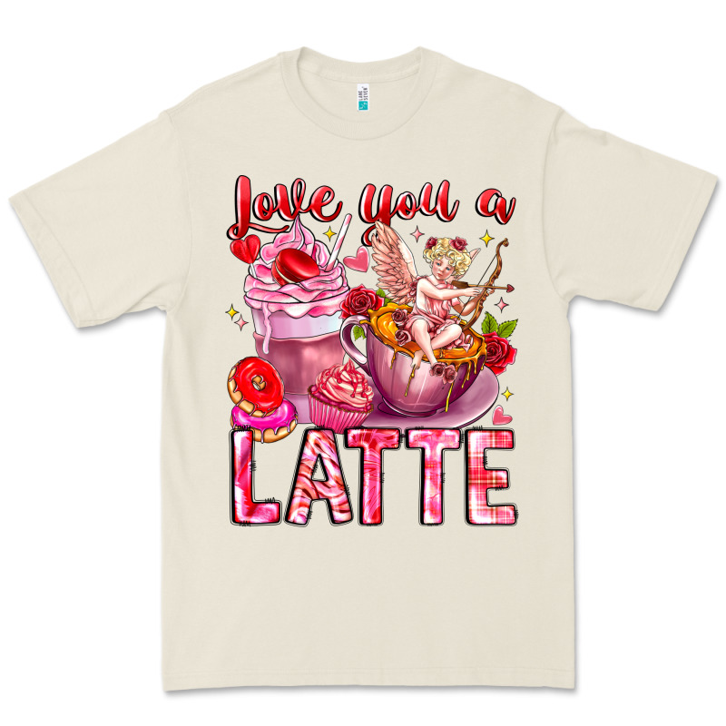 Love You Latte Valentine Cupid Premium Tee by CowhideDigitalArt | Teevron