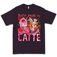 Plum Love You Latte Valentine Cupid Premium Tee - CowhideDigitalArt