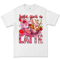 White Love You Latte Valentine Cupid Premium Tee - CowhideDigitalArt